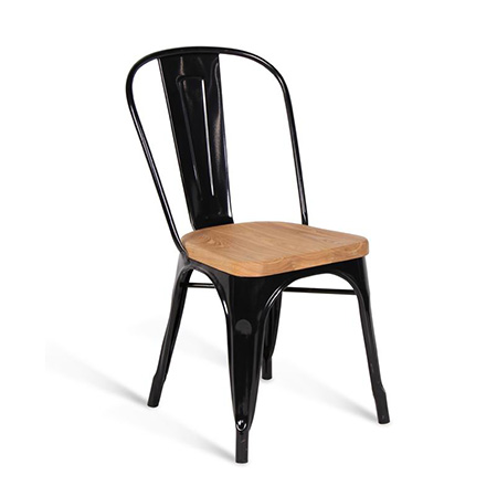 tolix chair with wood seat