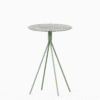 Round marble bar table with aluminium base.