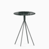 Round marble bar table with aluminium base.
