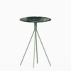Round marble bar table with aluminium base.